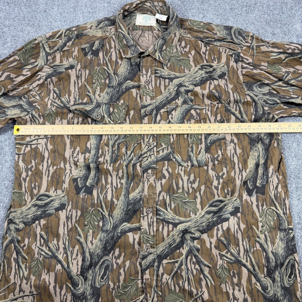 Vintage 80s‎ Mossy Oak Foliage Camo Button Down 2XL Hunting Shirt Made in USA - Picture 5 of 7